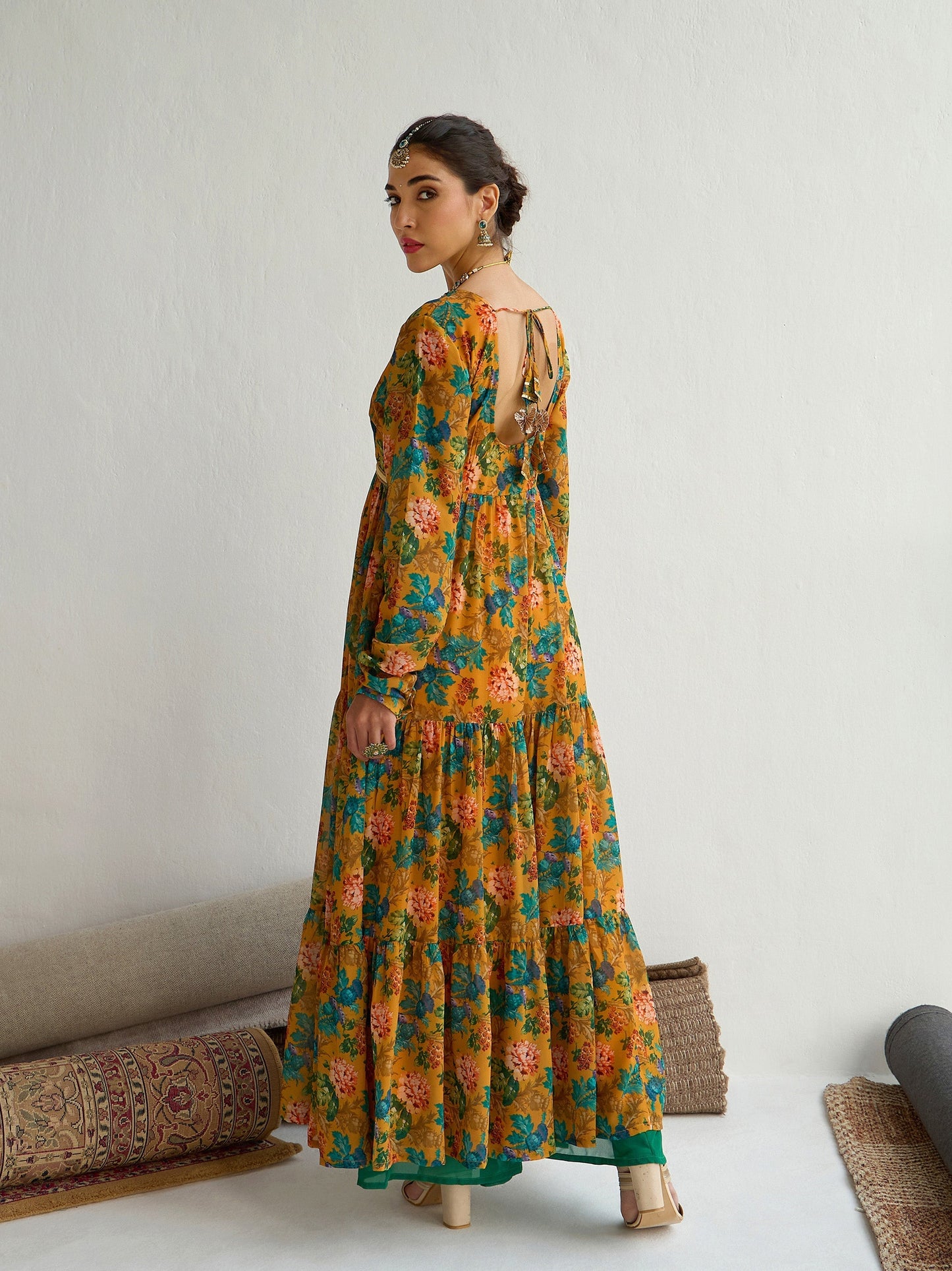 Women's Yellow Floral Kurta