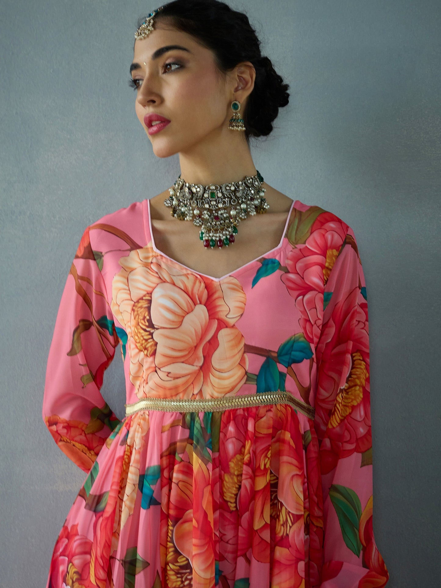 Women's Pink Floral Kurta