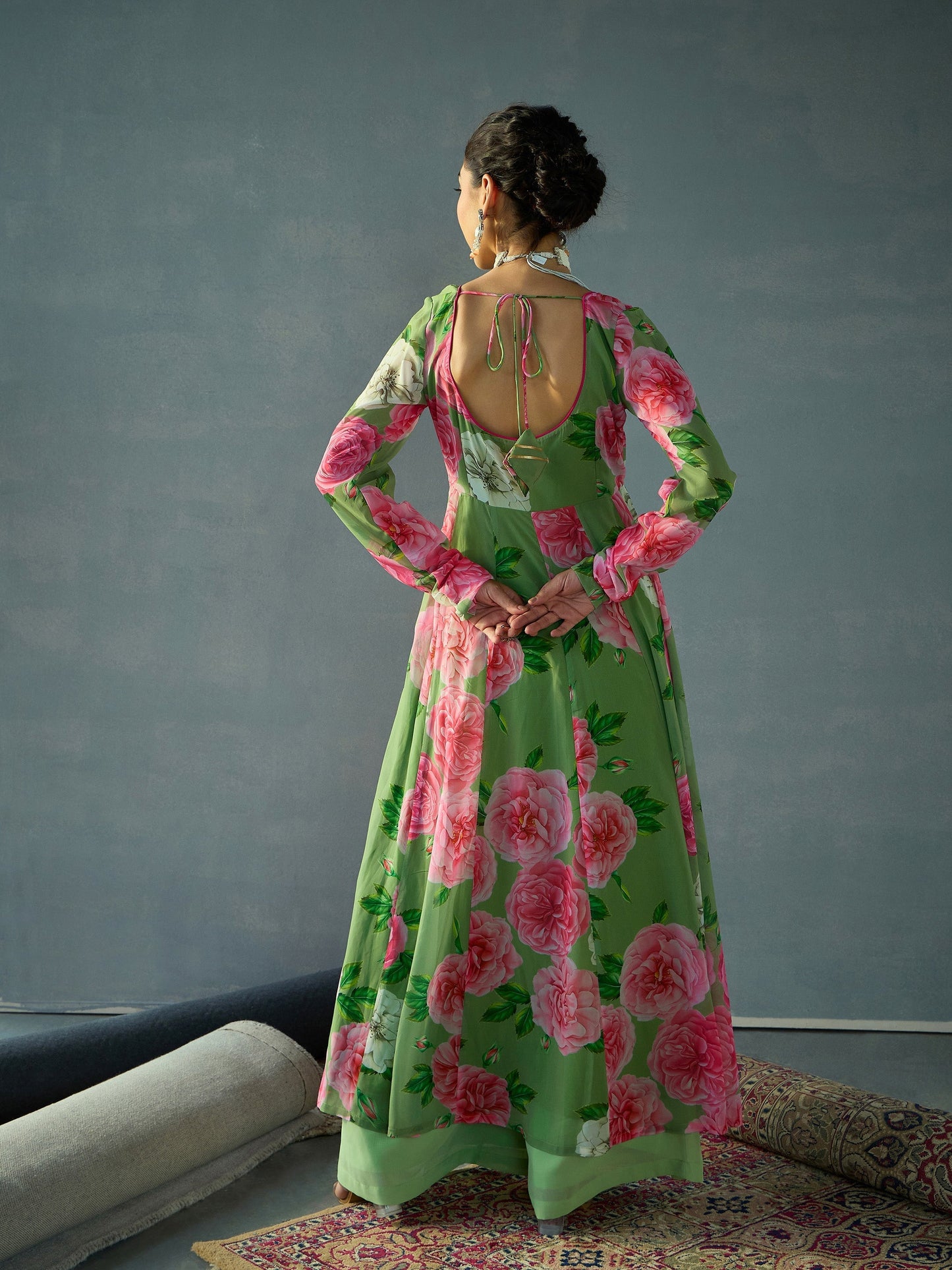 Women's Green Floral Kurta