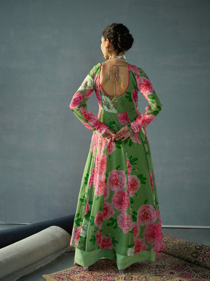 Women's Green Floral Kurta