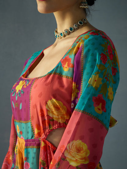 Women's Red Side Cut Kurta