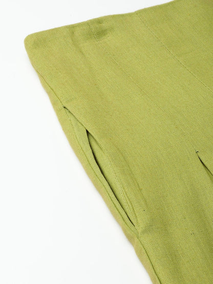 Women's Green Waist Button Culottes