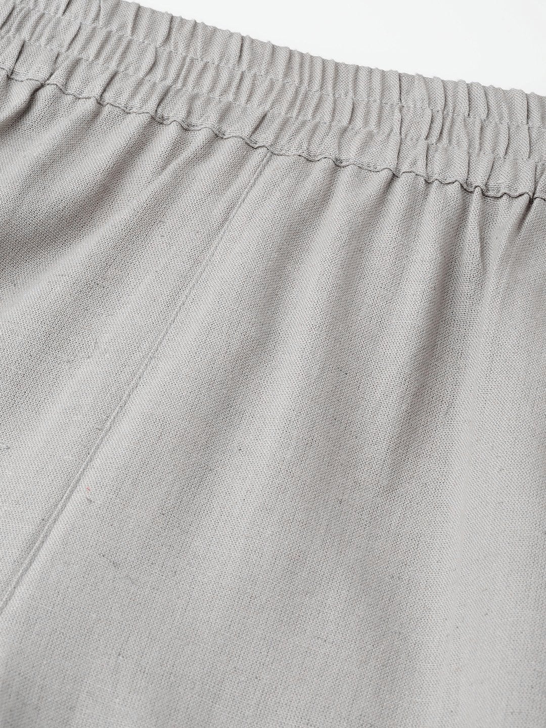 Women's Grey Tapered Pants With Inlay Pockets