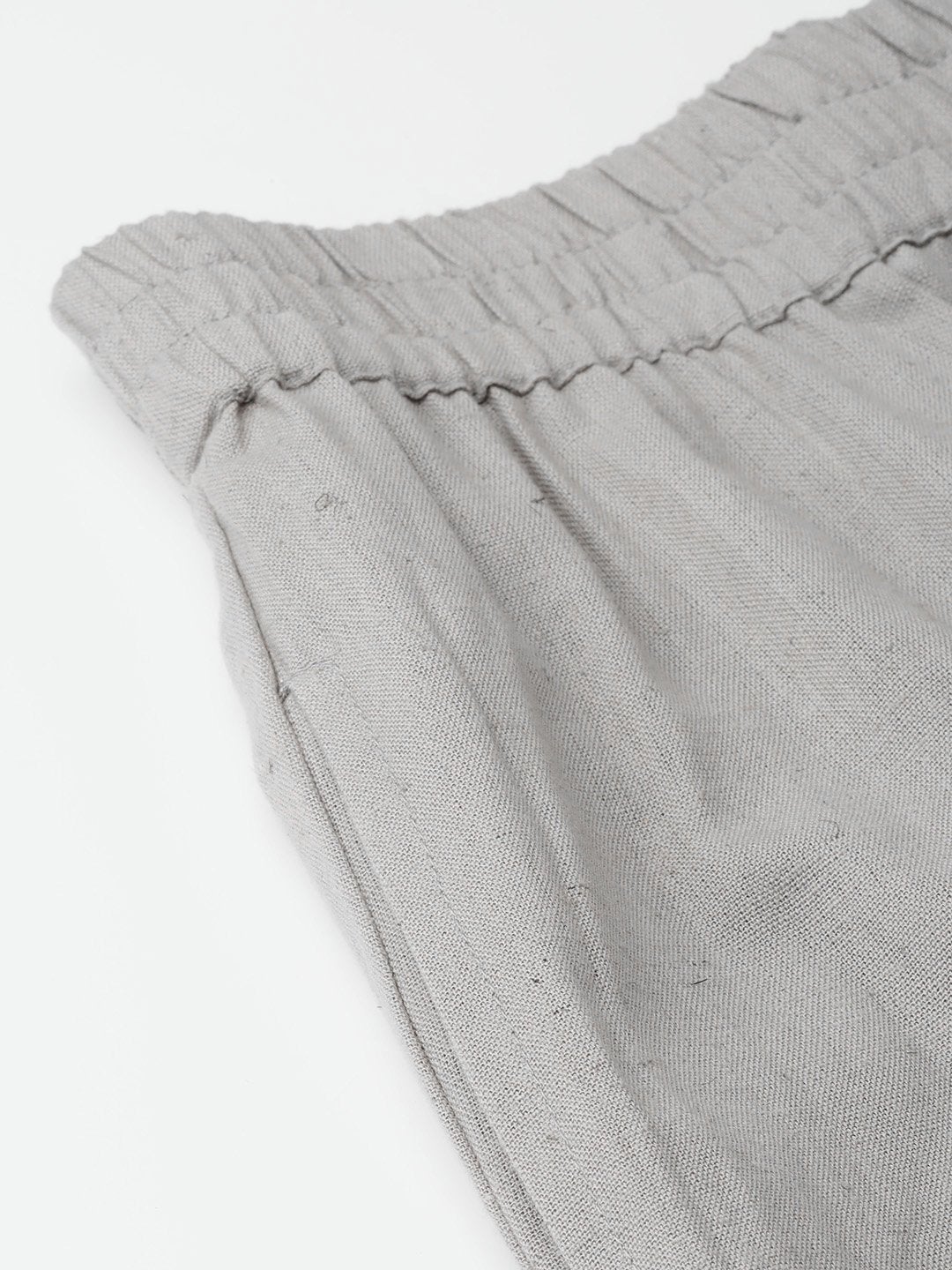 Women's Grey Tapered Pants With Inlay Pockets