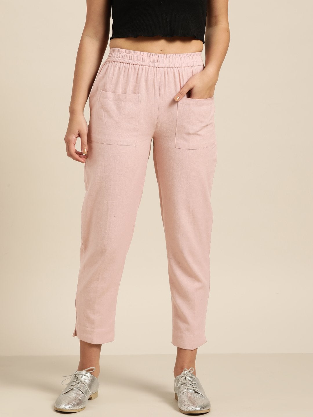 Women's Baked Pink Patch Pocket Pants