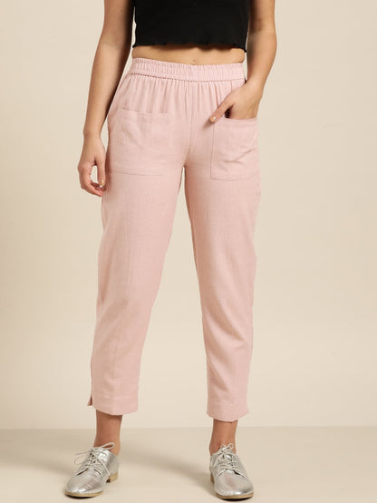 Women's Baked Pink Patch Pocket Pants