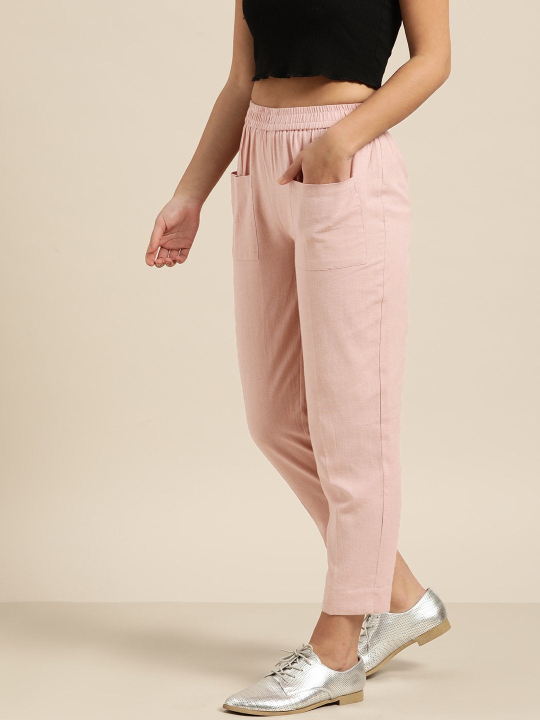 Women's Baked Pink Patch Pocket Pants