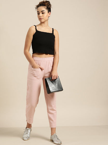 Women's Baked Pink Patch Pocket Pants