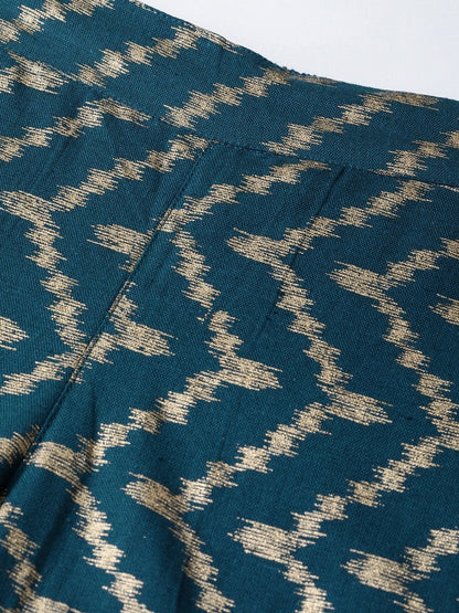 Women's Navy Chevron Foil Tulip Pants