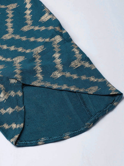 Women's Navy Chevron Foil Tulip Pants
