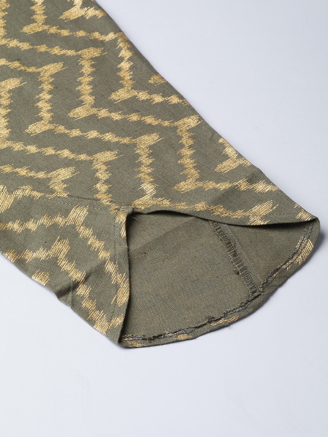 Women's Olive Chevron Foil Tulip Pants