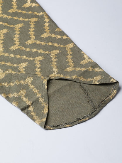 Women's Olive Chevron Foil Tulip Pants