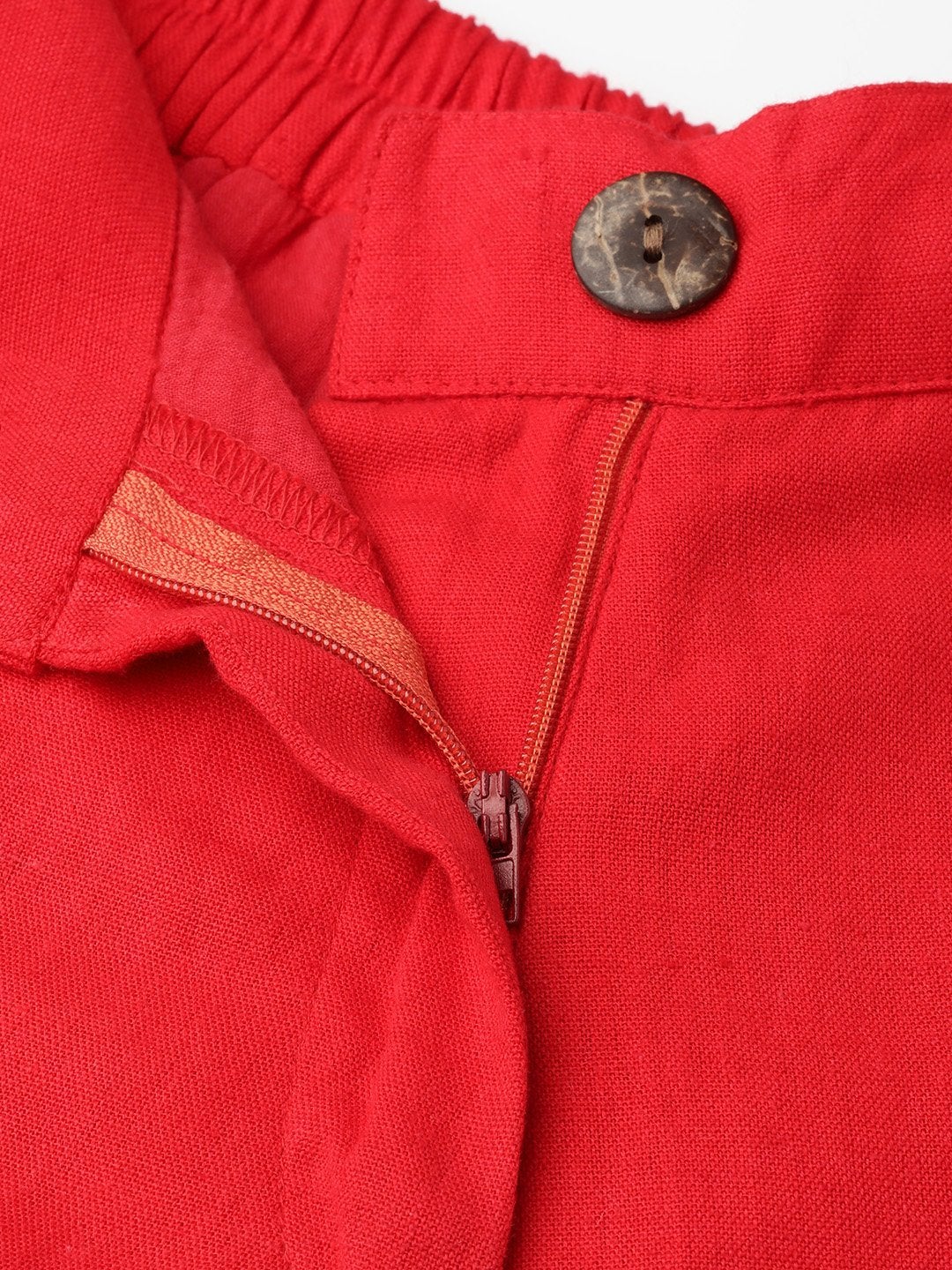 Women's Red Flared Pants