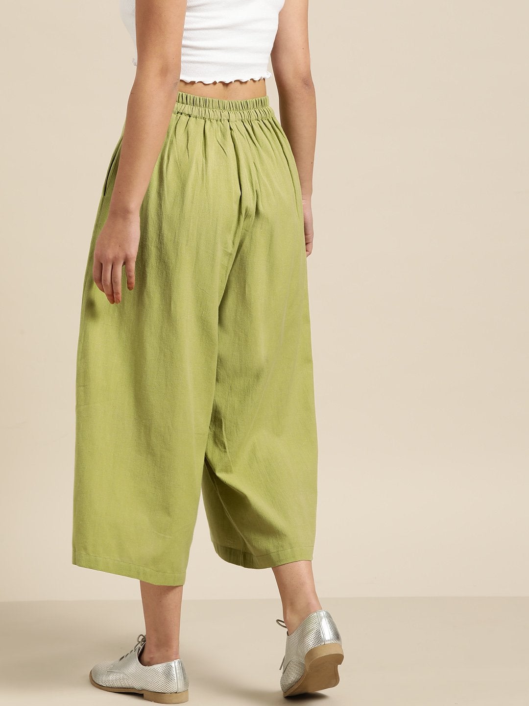 Women's Green Flared Pants