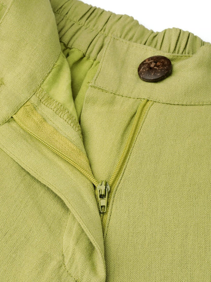 Women's Green Flared Pants