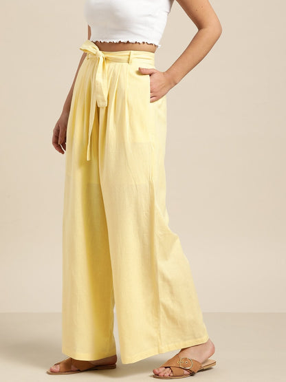 Women's Lemon Pleated Palazzo