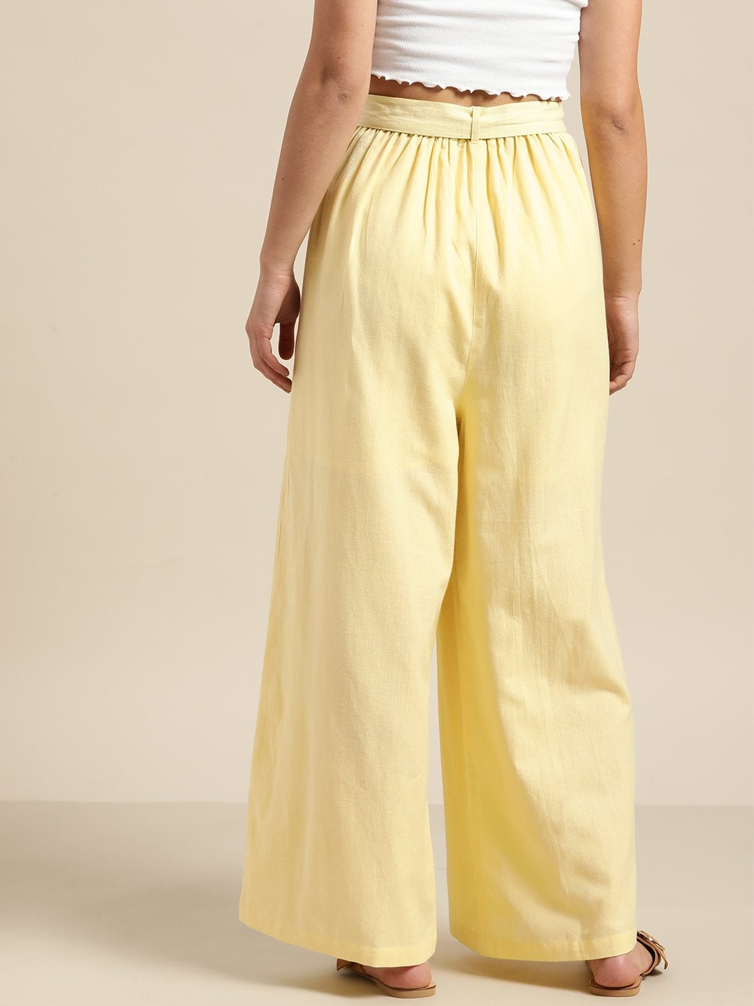 Women's Lemon Pleated Palazzo