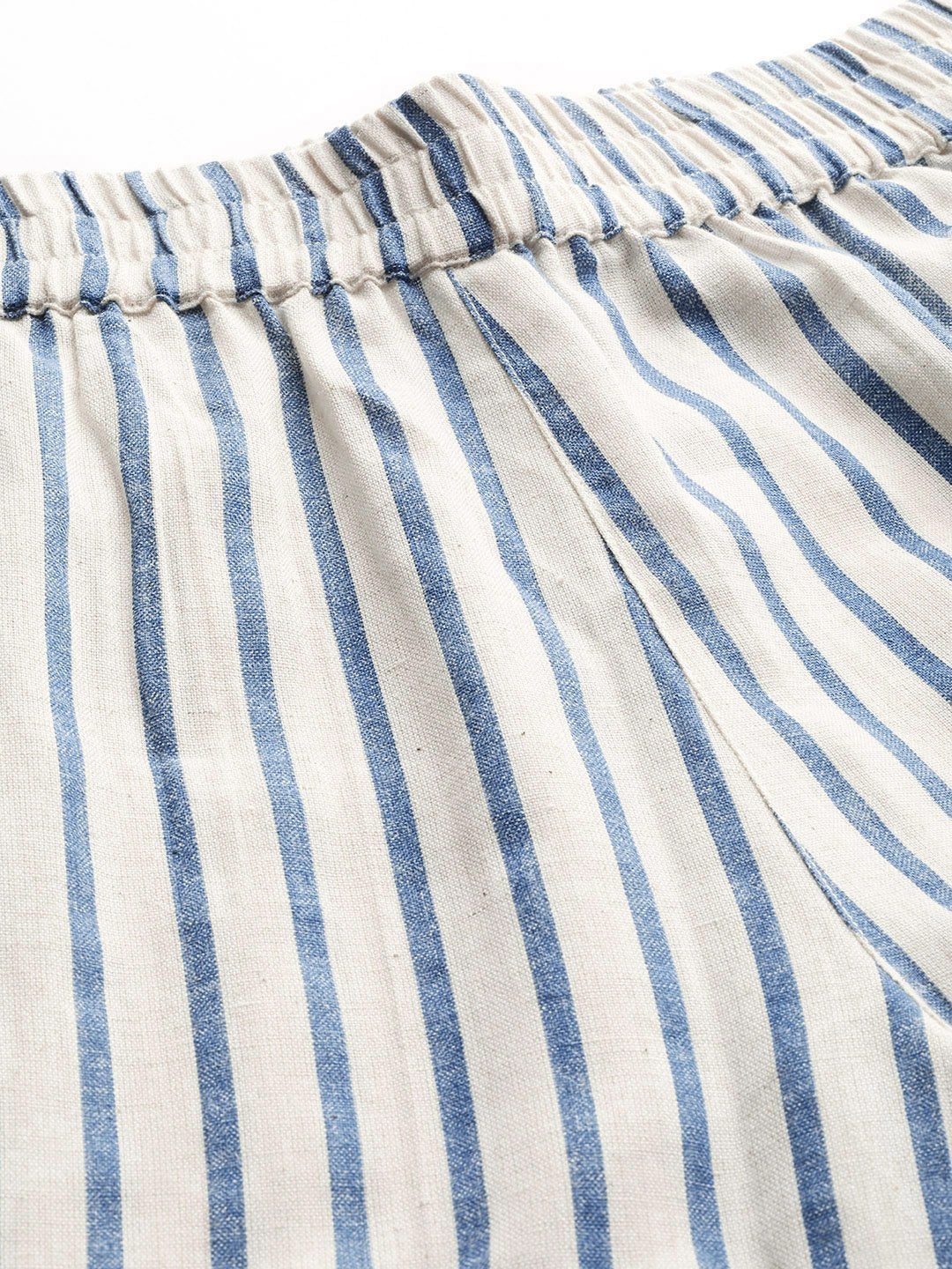Women's Navy Striped Pants
