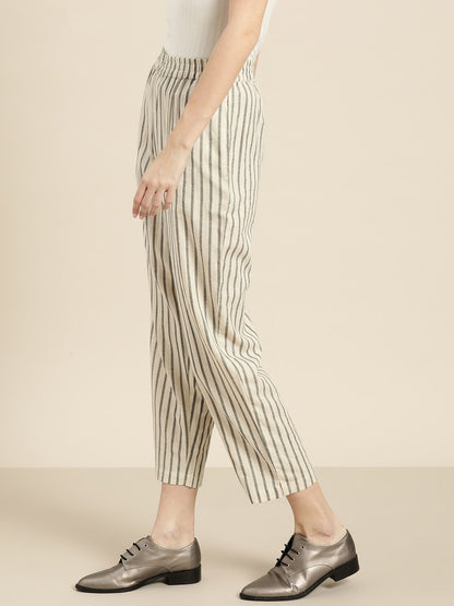 Women's Grey Striped Pants