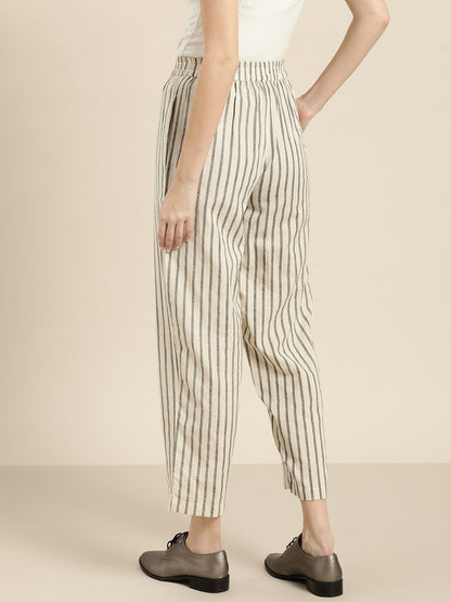 Women's Grey Striped Pants