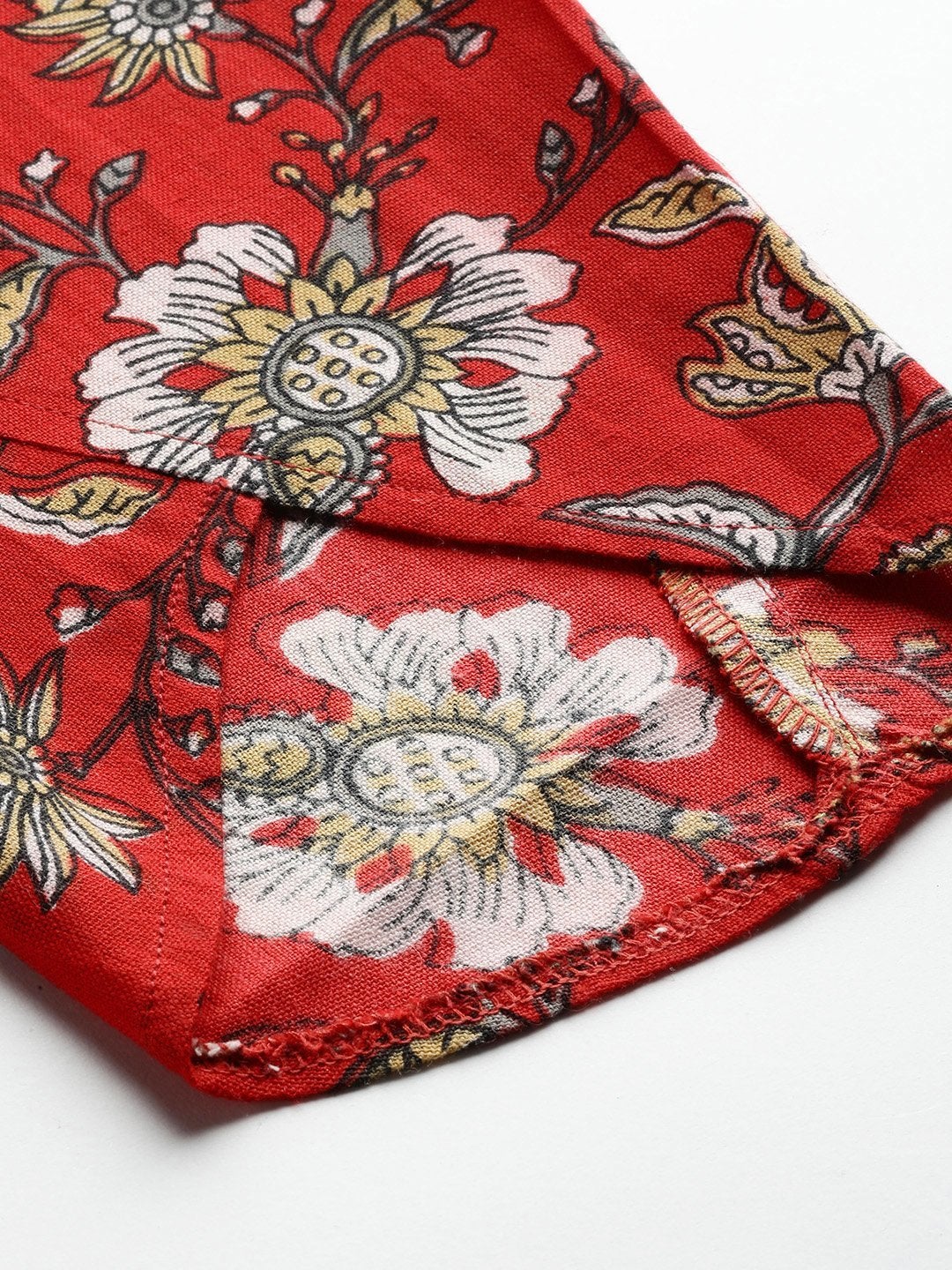 Women's Red Floral Tulip Pants