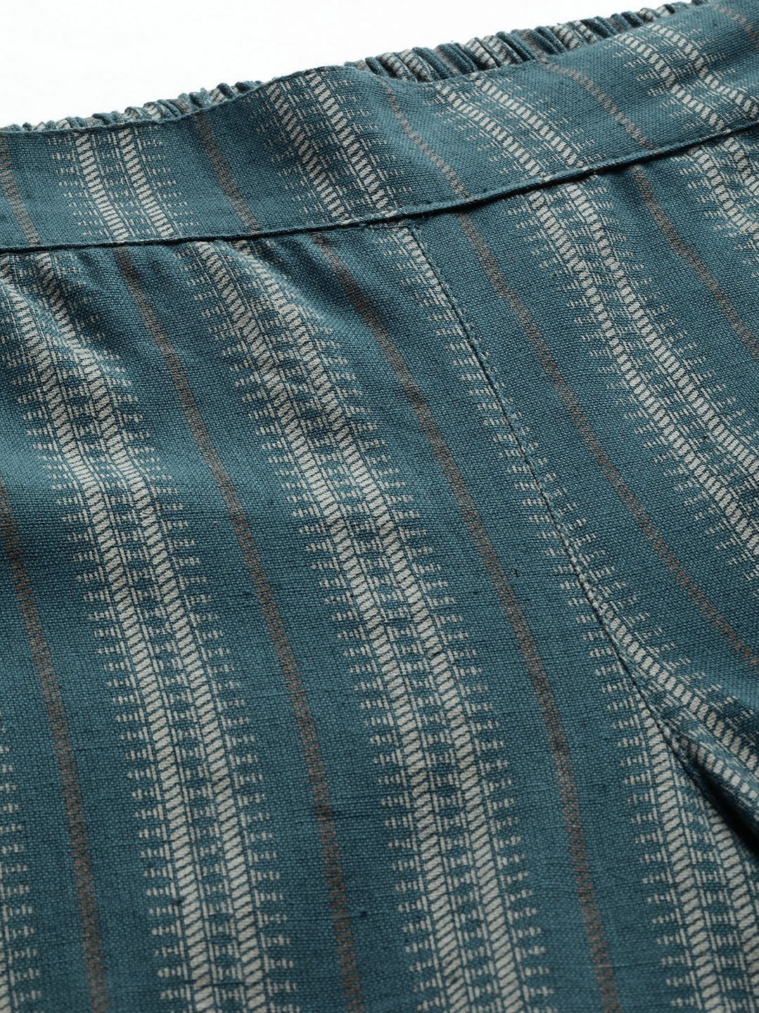 Women's Teal Striped Tulip Pants
