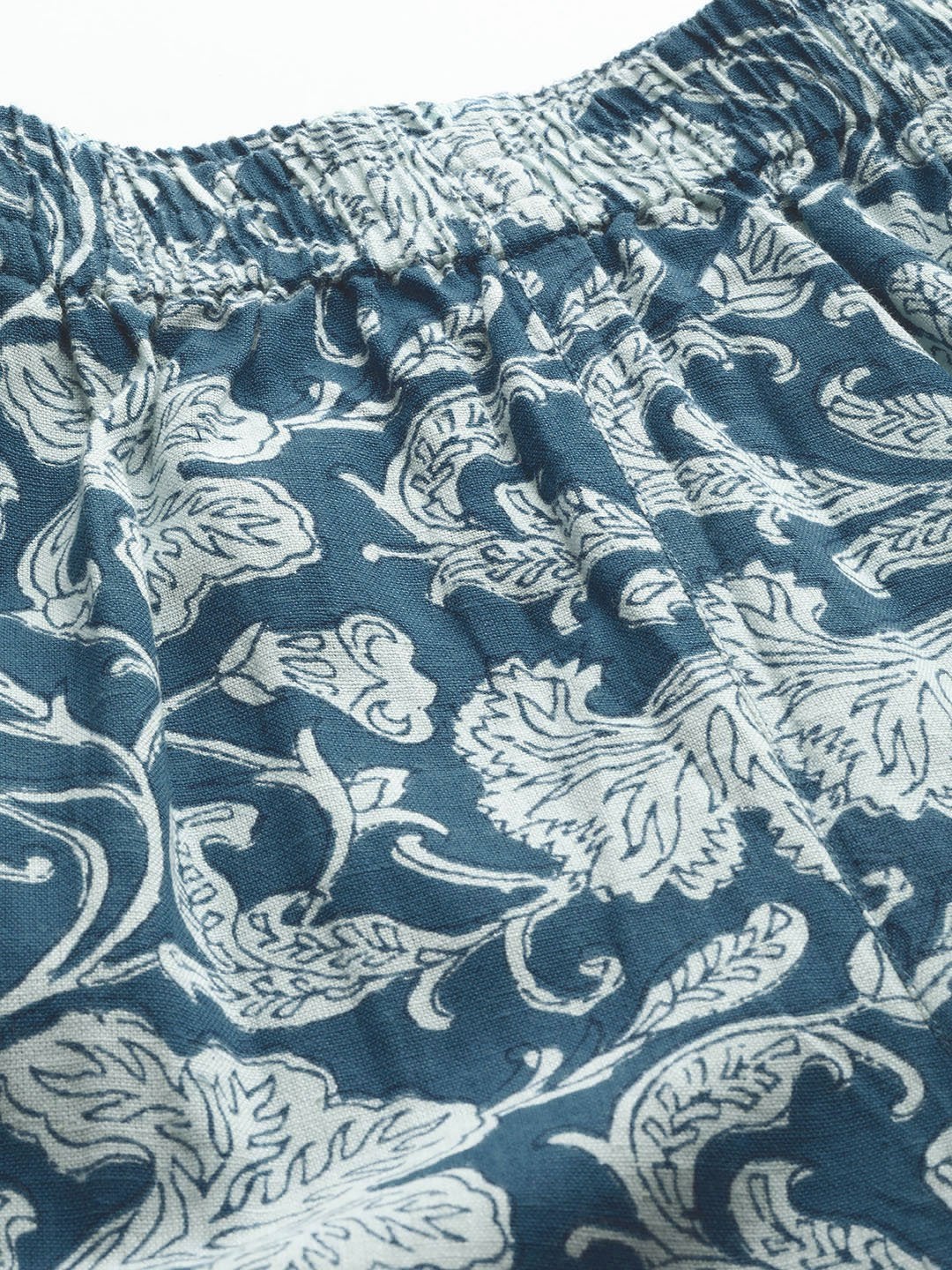 Women's Blue Floral Straight Pants