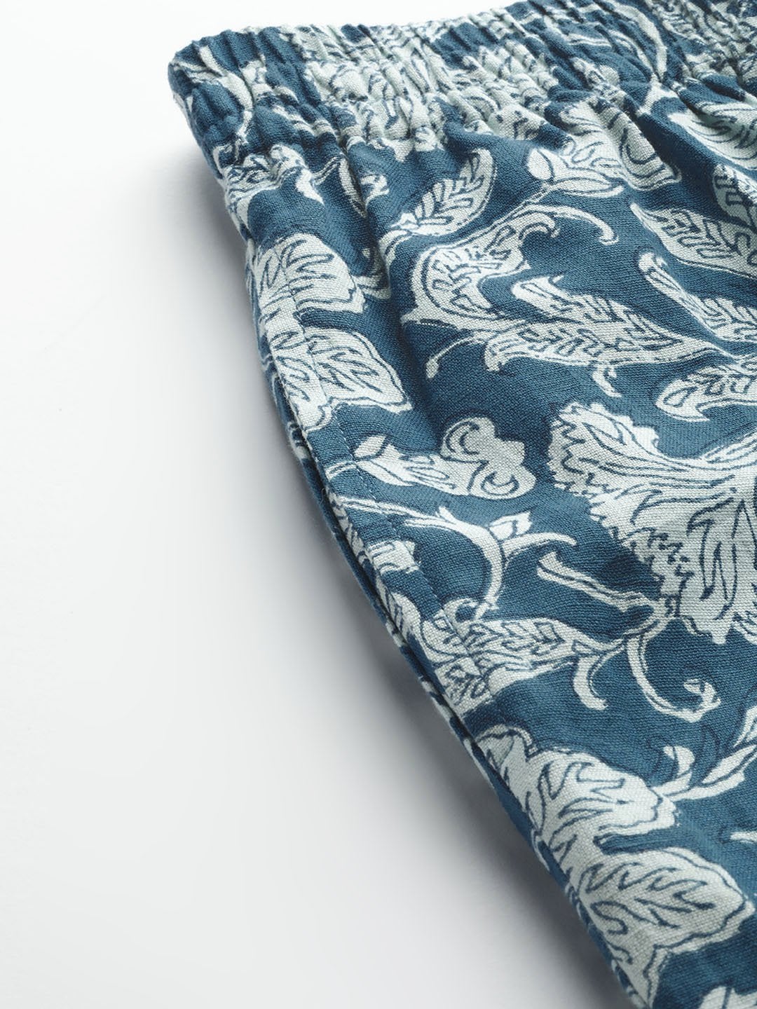 Women's Blue Floral Straight Pants