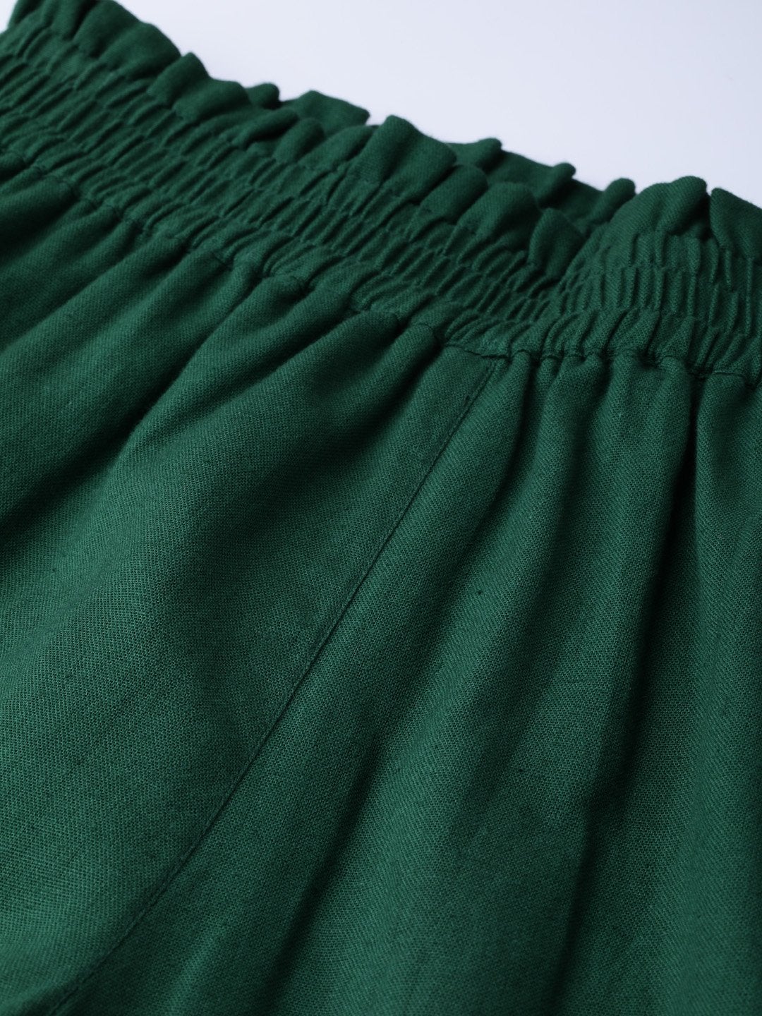 Women's Green Paperbag Tapered Pants