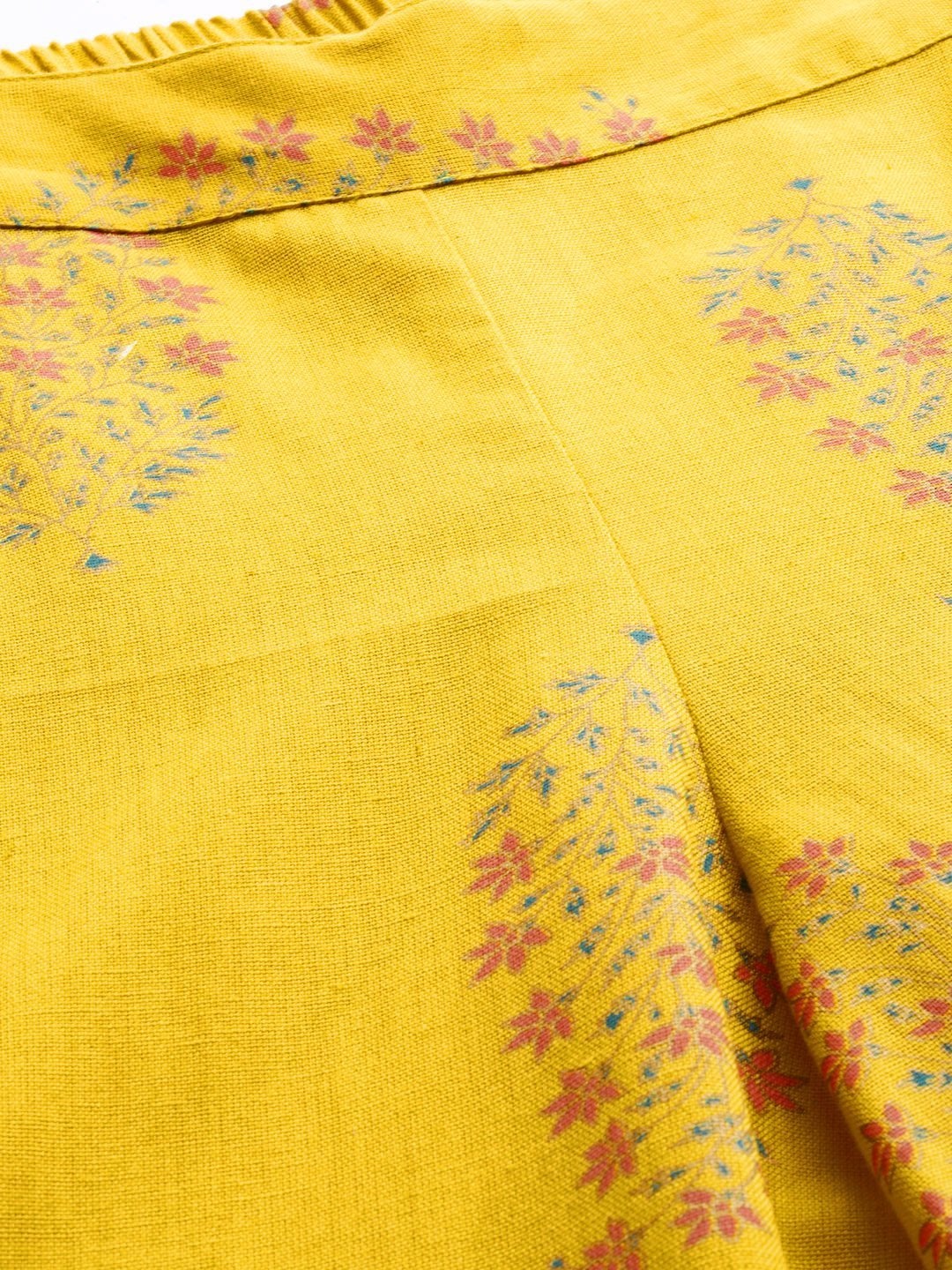 Women's Mustard Floral Dhoti Pants