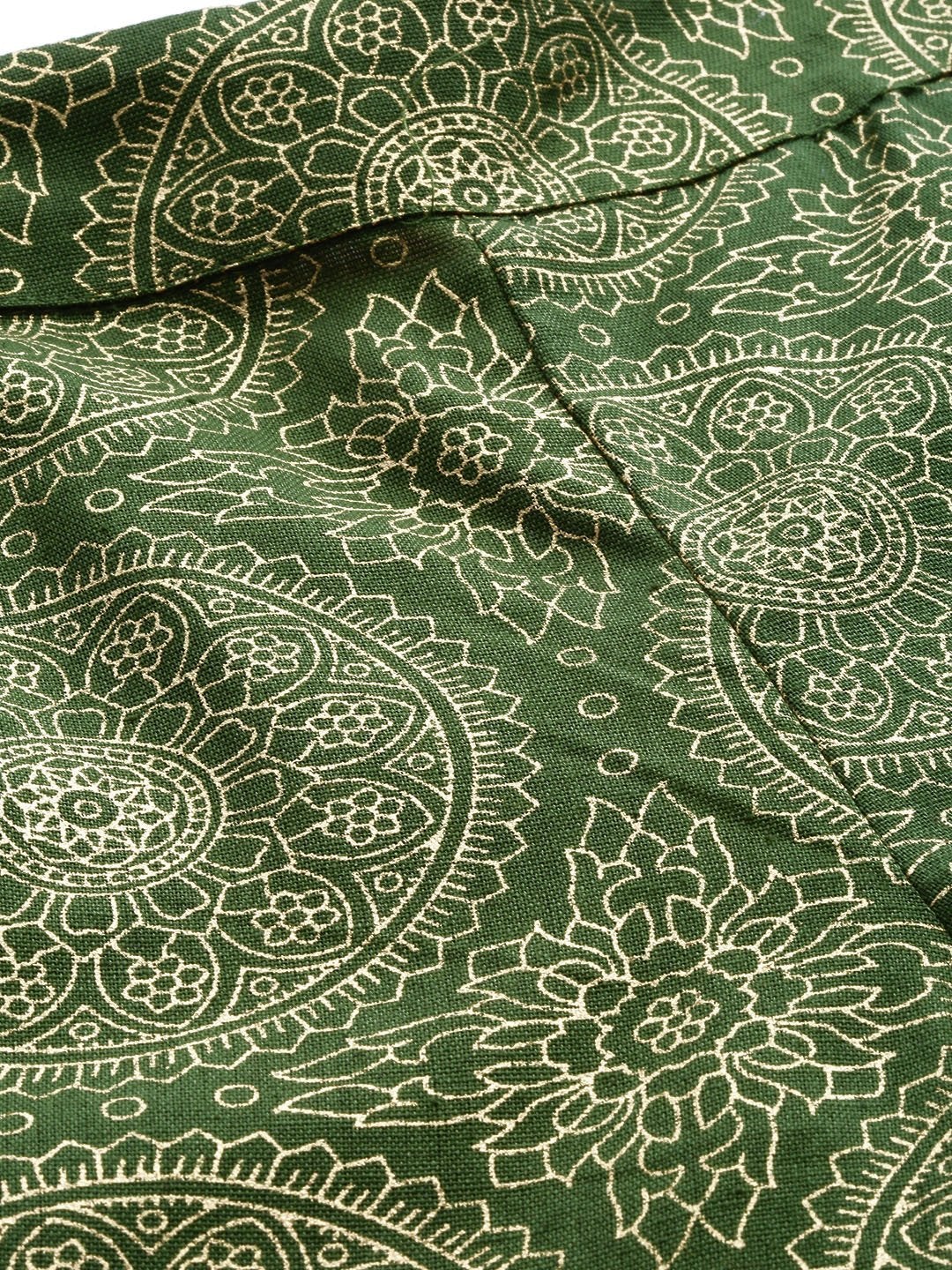 Women's Dark Green Chakra Foil Dhoti Pants