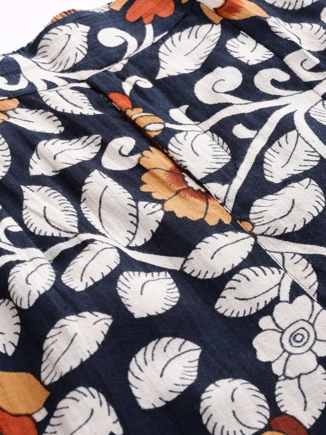 Women's Navy Floral Cuffed Pants