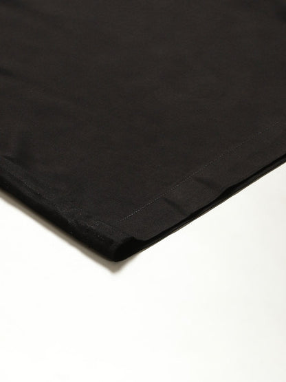 Women's Black Front Button Pleated Culottes
