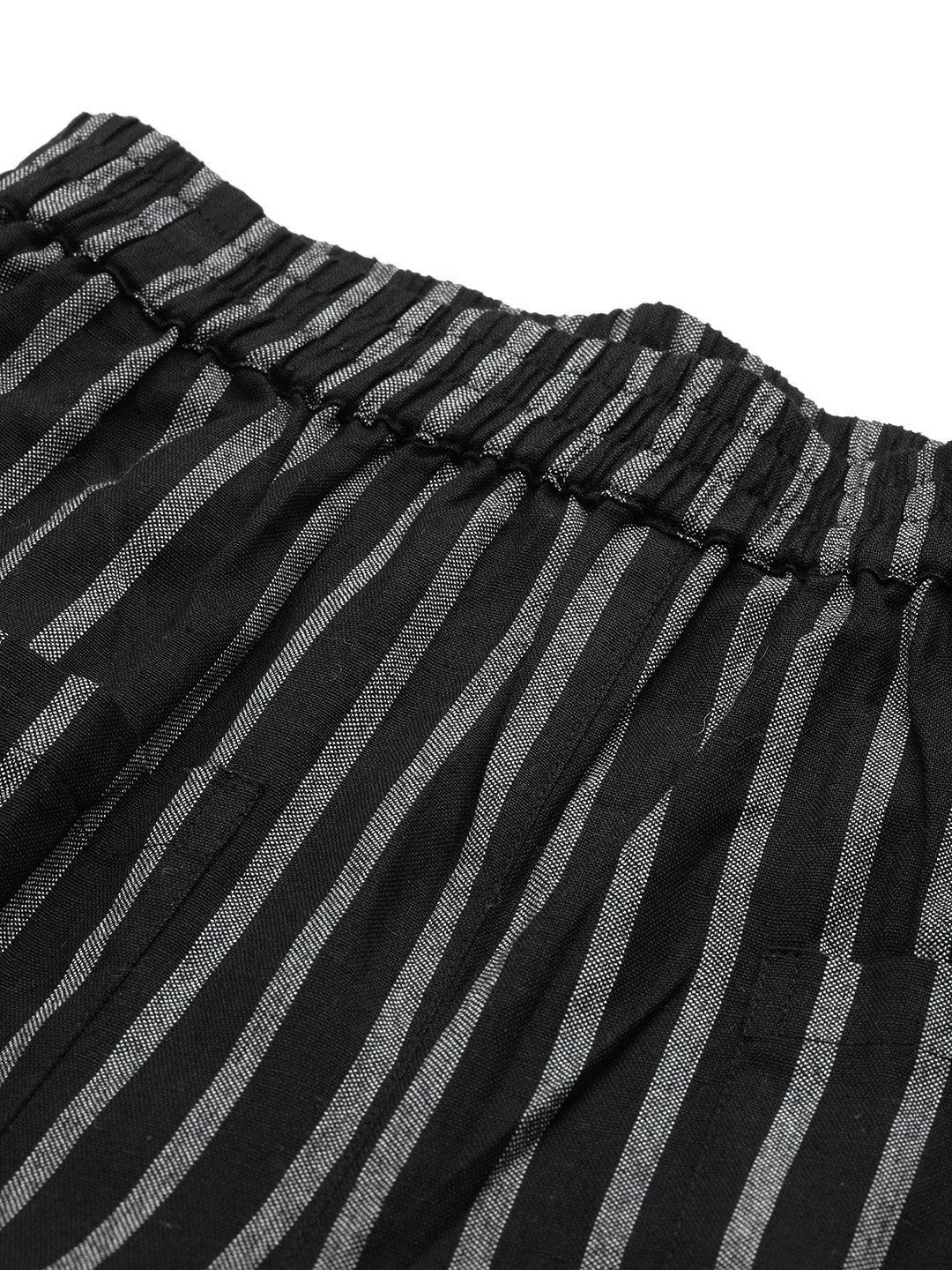 Women's Black Stripes Over Patch Pocket