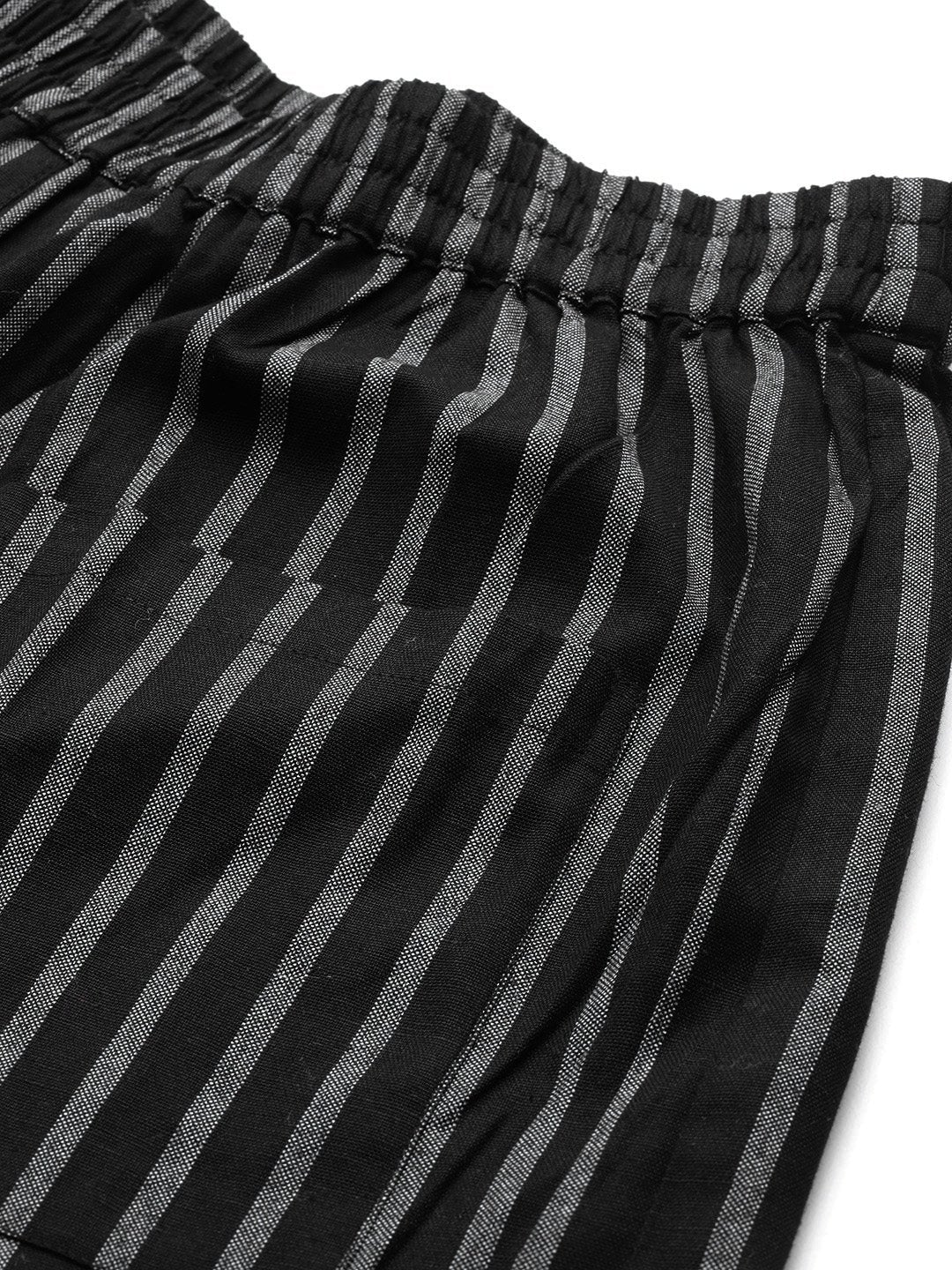 Women's Black Stripes Over Patch Pocket