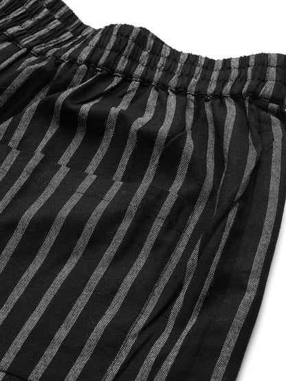 Women's Black Stripes Over Patch Pocket