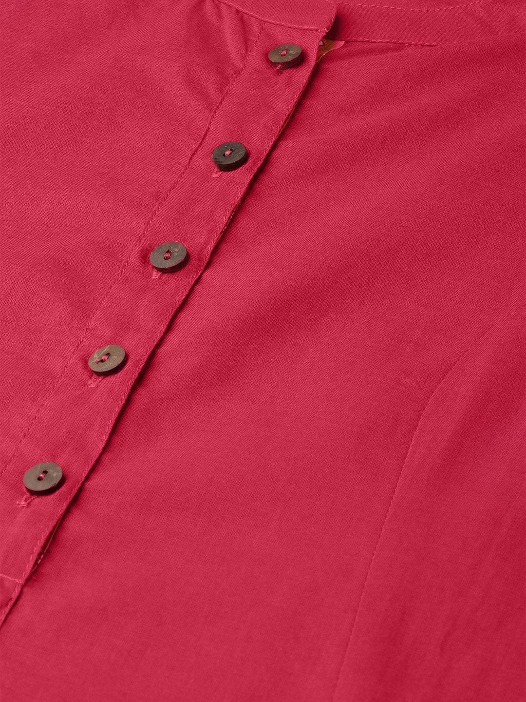 Women's Magenta Kurta Pants & Mustard Bandhej Du