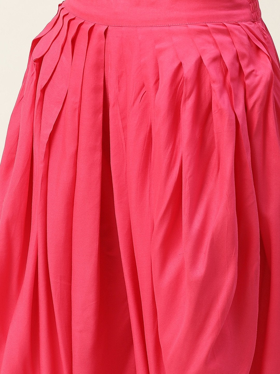 Women's Fuchsia Zari Emb Angrakha Top With Dhoti