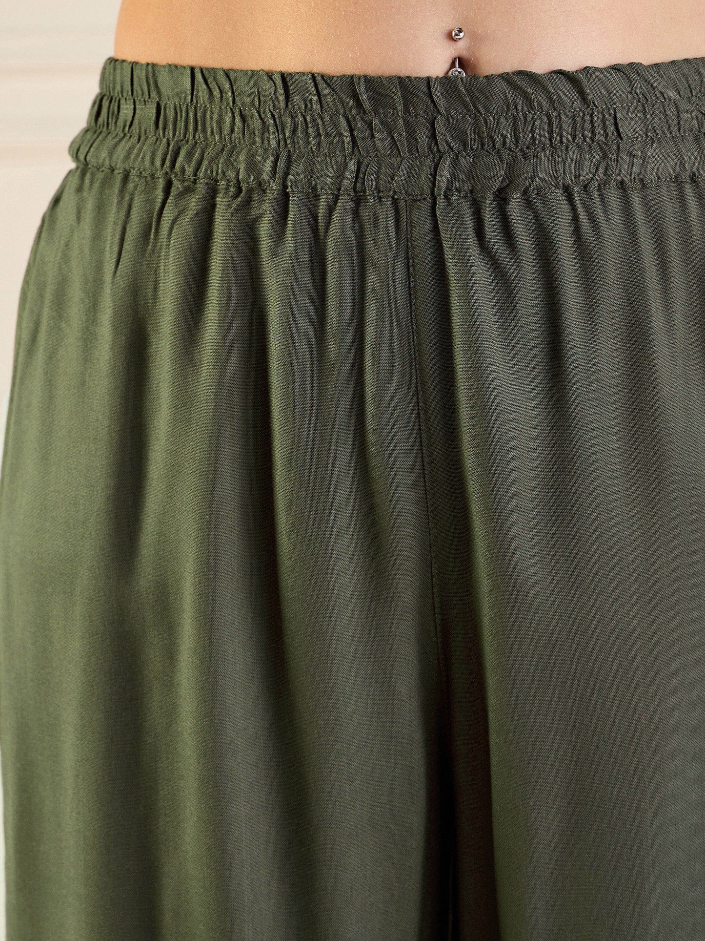 Women's Green Embroidered Co-Ord Set