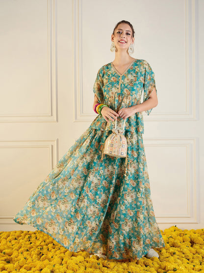 Women's Blue Floral Co-Ord Set