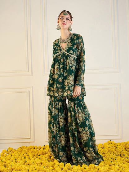 Women's Green Floral Co-Ord Set