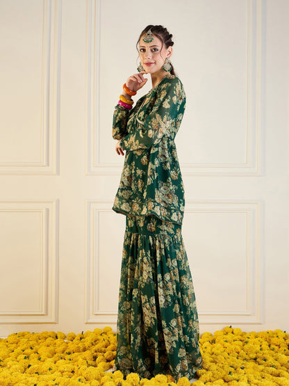Women's Green Floral Co-Ord Set