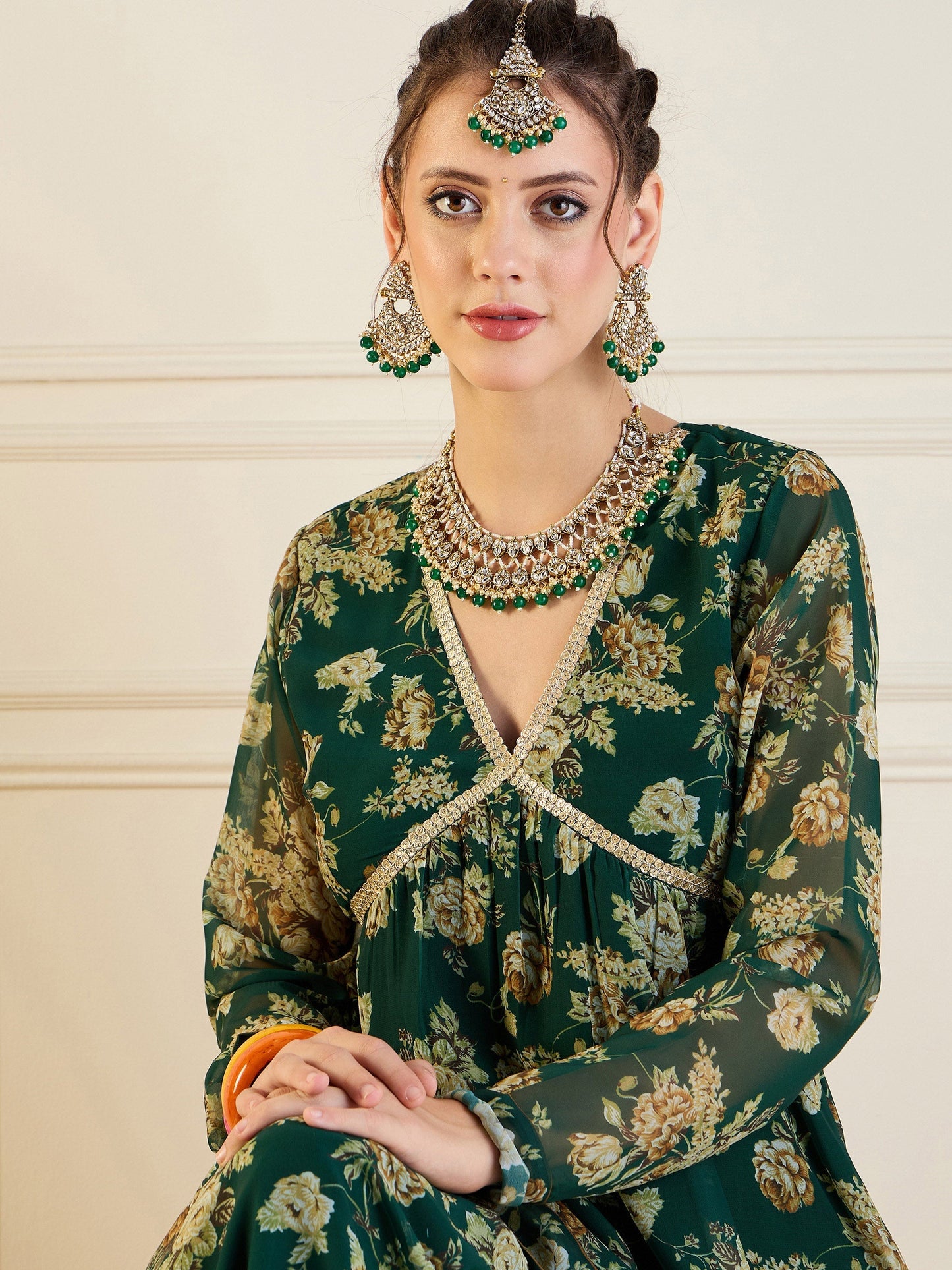 Women's Green Floral Co-Ord Set