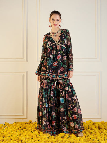 Women's Black Floral Co-Ord Set