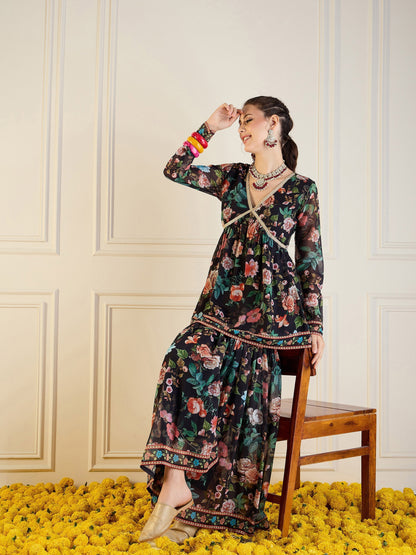 Women's Black Floral Co-Ord Set