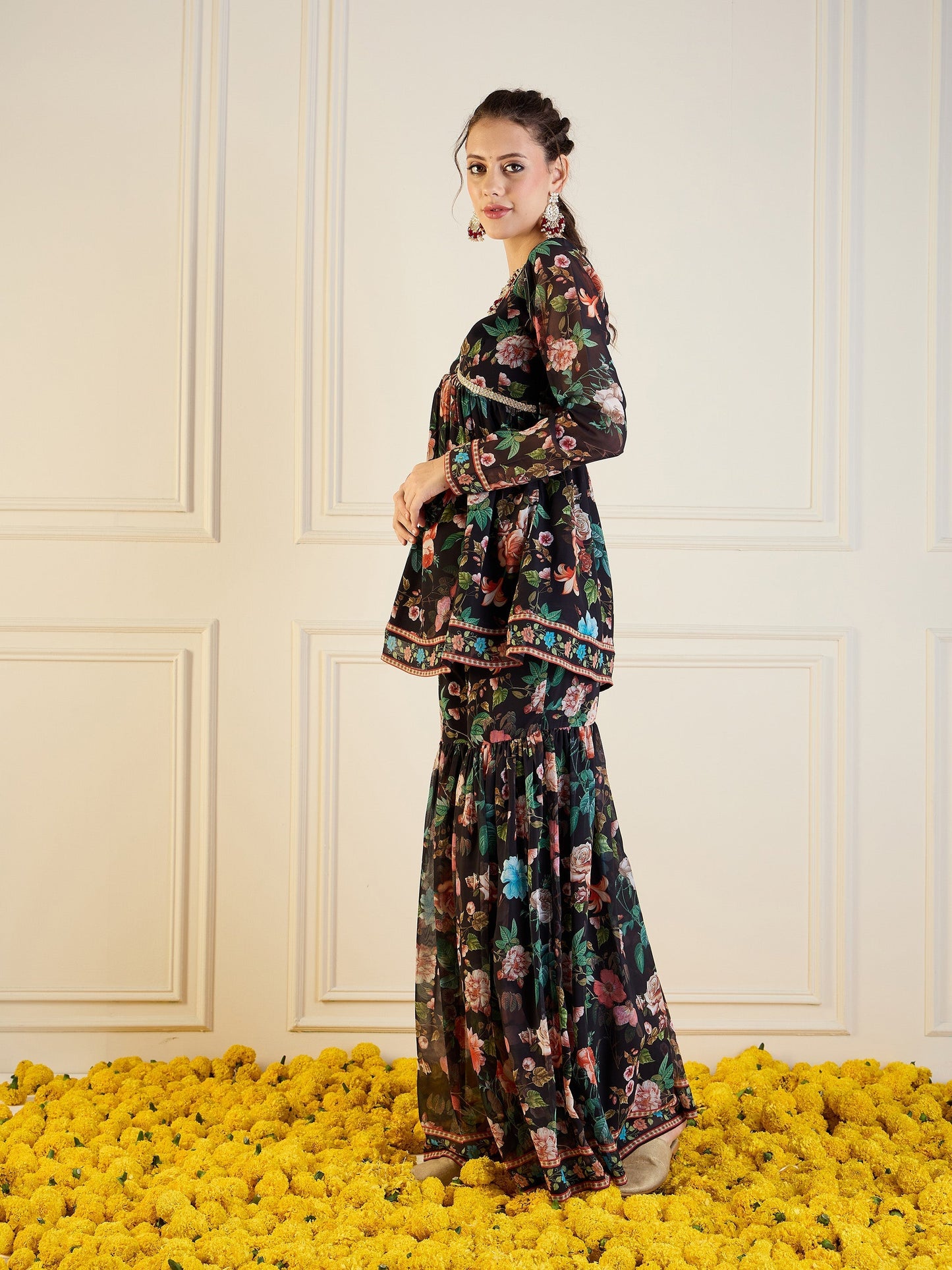 Women's Black Floral Co-Ord Set