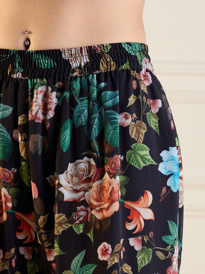 Women's Black Floral Co-Ord Set