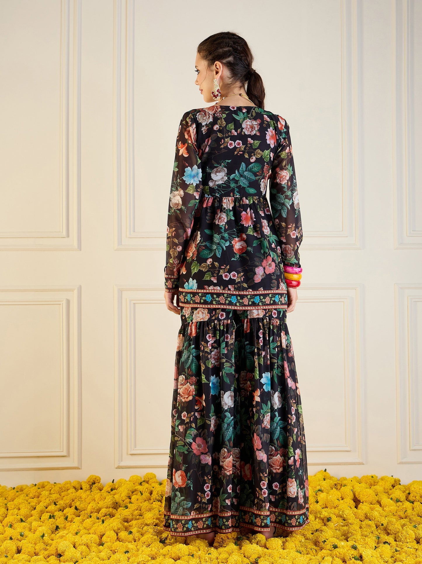 Women's Black Floral Co-Ord Set