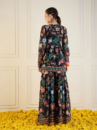 Women's Black Floral Co-Ord Set