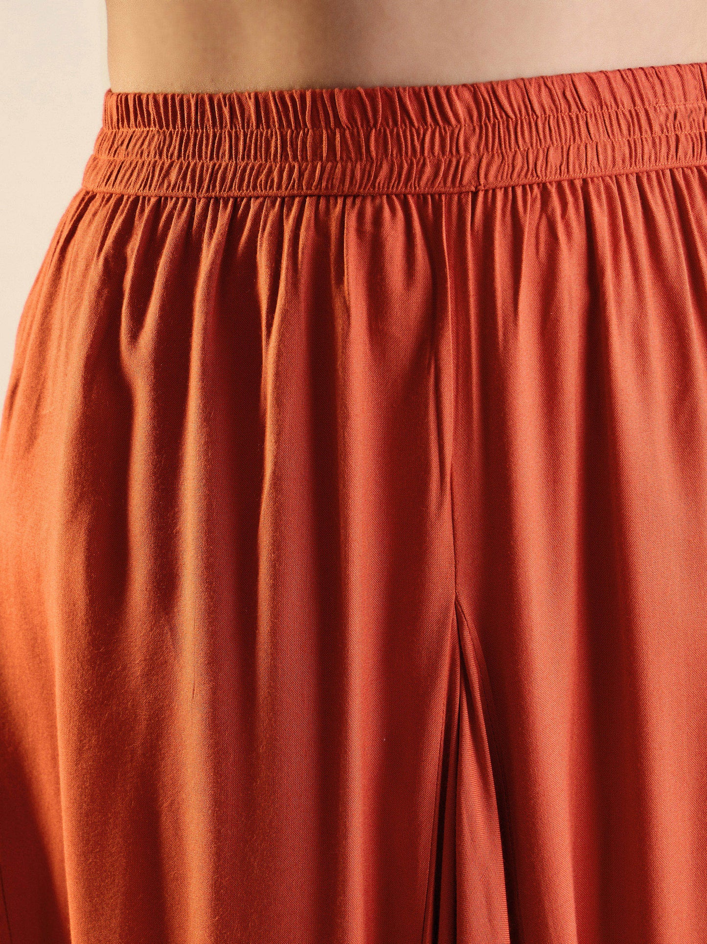 Women's Orange Embroidered Co-Ord Set